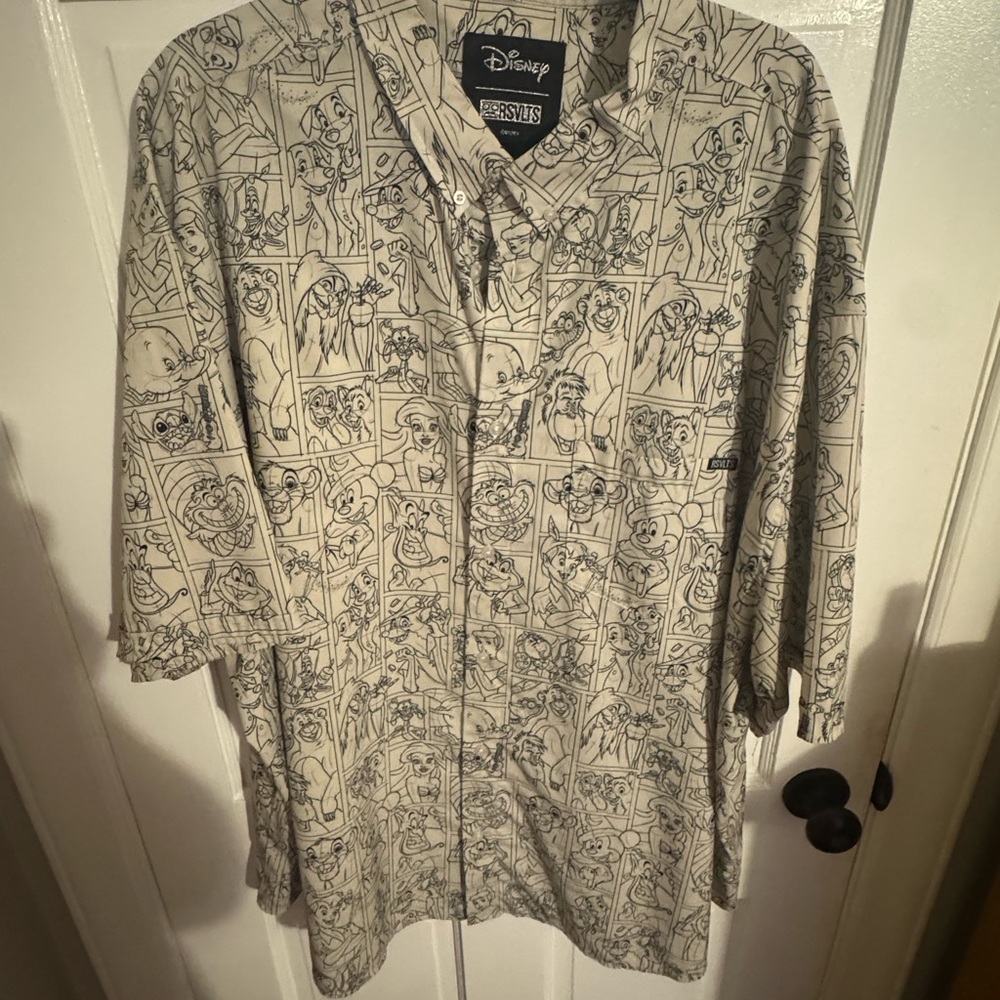 RSVLTS Disney Character Sketch Shirt - Black and White